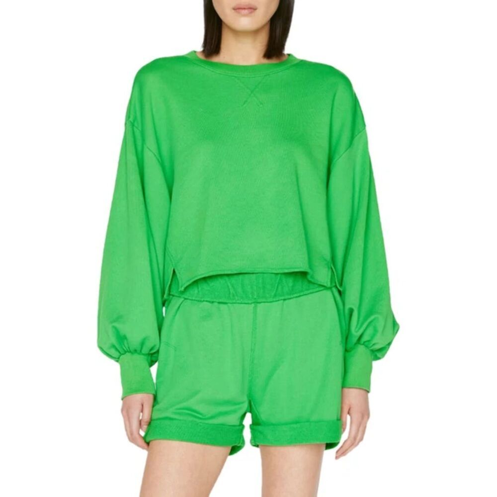 Frame Women Green 100% Pima Cotton Square Sweatshirt size Large